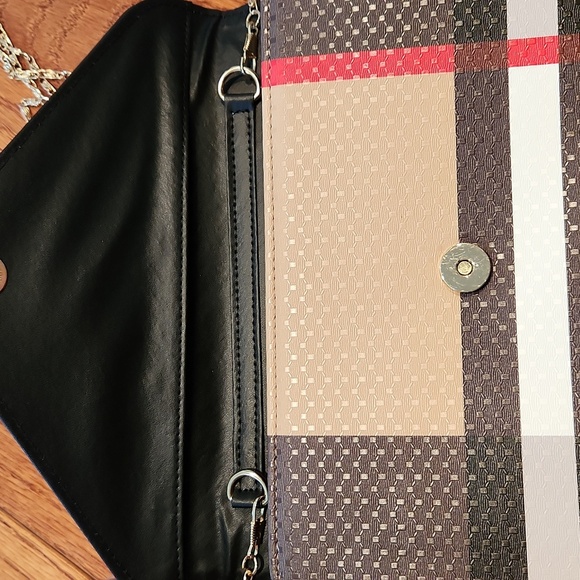 Black and Red Plaid Women's Clutch, New - Picture 3 of 5
